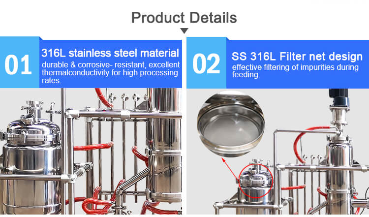 stainless steel molecular distillation apparatus;