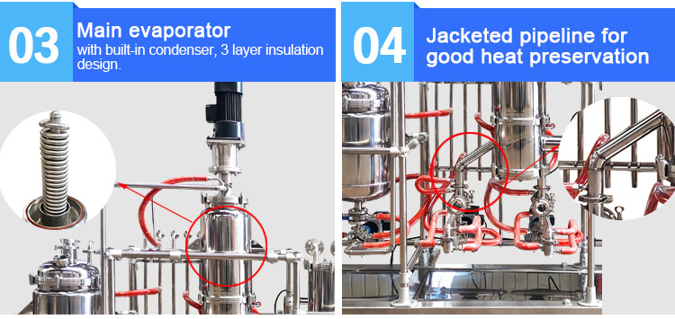 stainless steel molecular distillation apparatus;