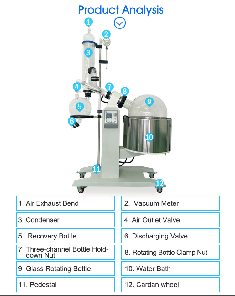 50L Alcohol Distillation Rotary Evaporator;