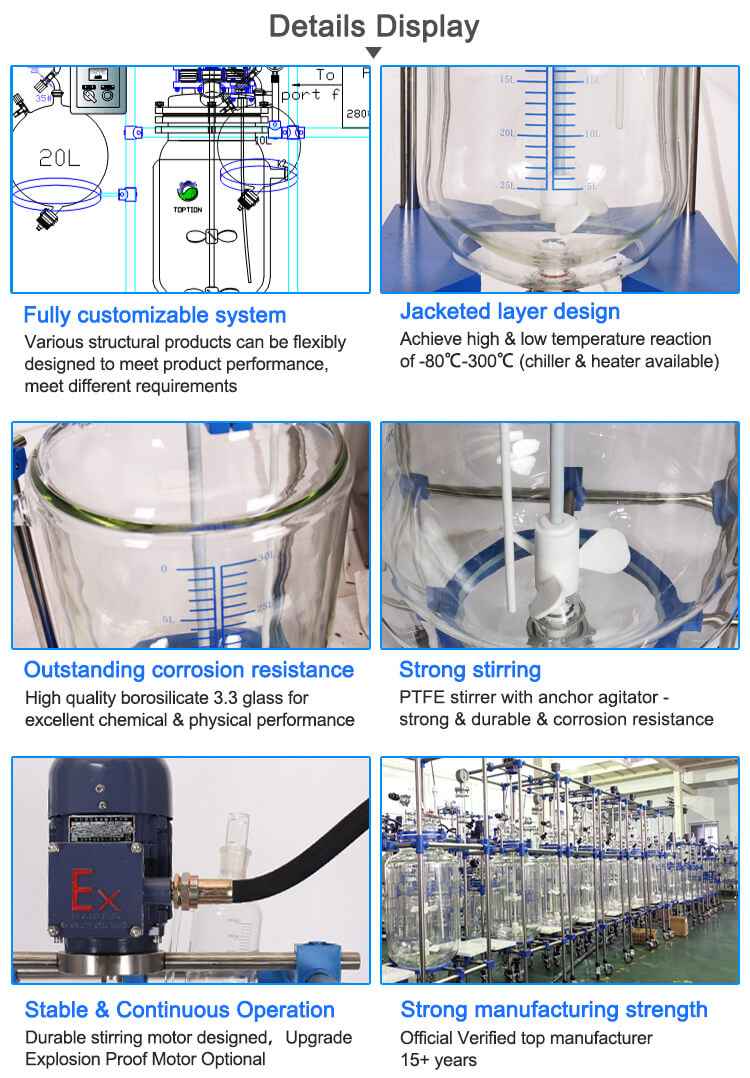 double jacket reactor glass;