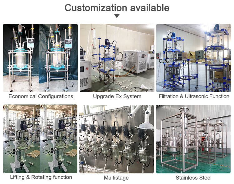 50 l glass reactor double layer glass reaction vessel;