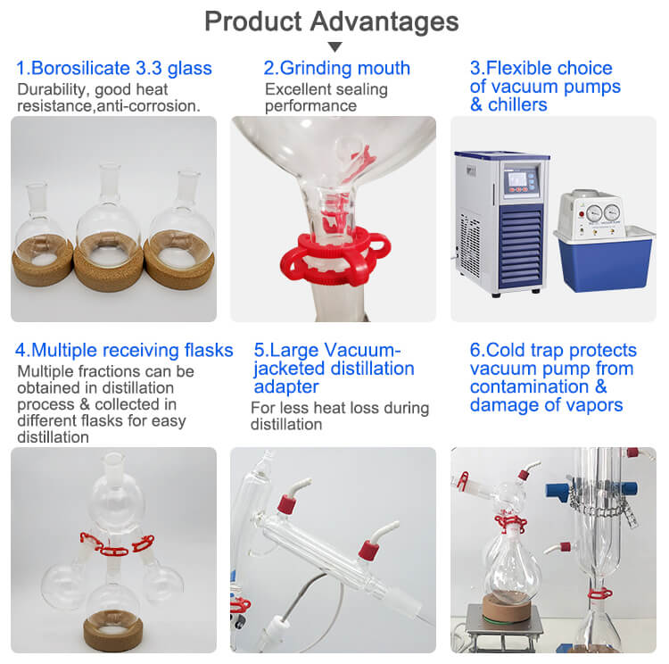 2L Glass Short Path Distillation For Lab;