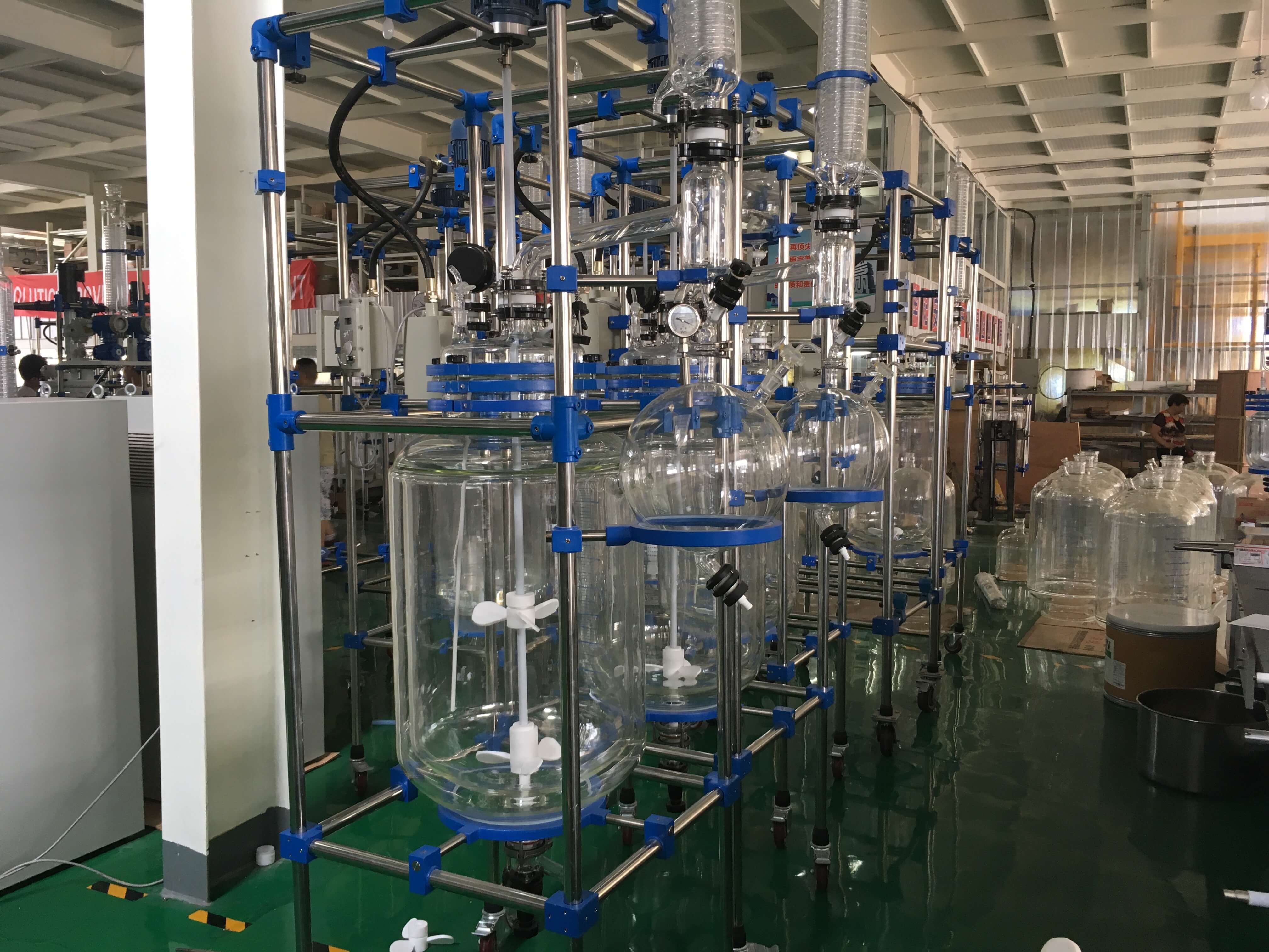 Single layer glass reactor 50L/250L/500L;