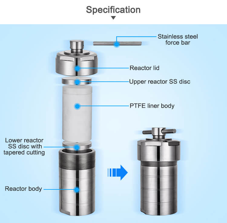 Hydrothermal Synthesis Reactor 25ml - 500ml;